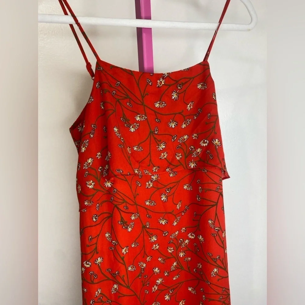 Tabitha Webb Orange Floral Tiered Sleeveless Mini - Picture 5 of 6